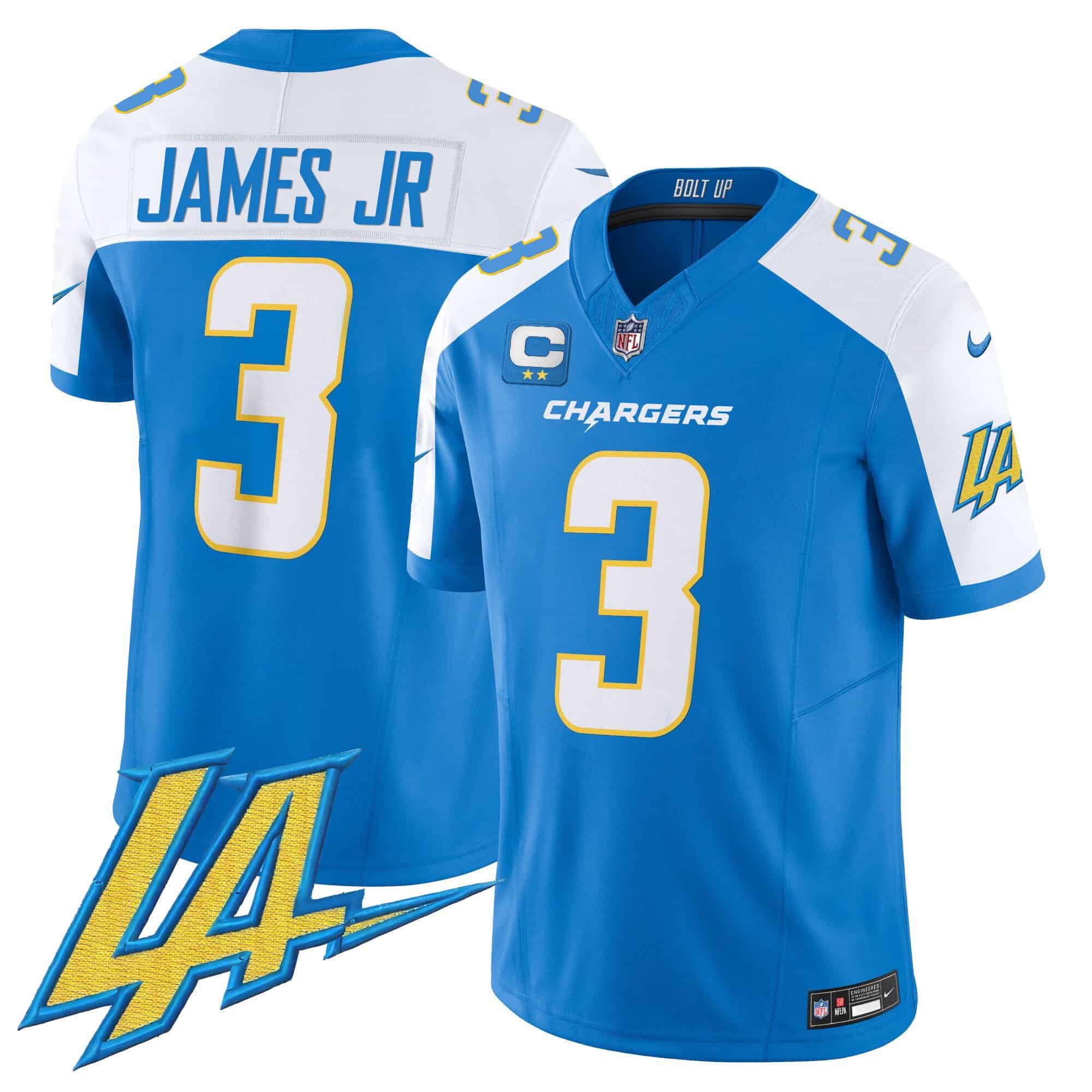 Men Los Angeles Chargers #3 James jr Light Blue 2024 Nike Vapor Limited NFL Jersey->women nfl jersey->Women Jersey